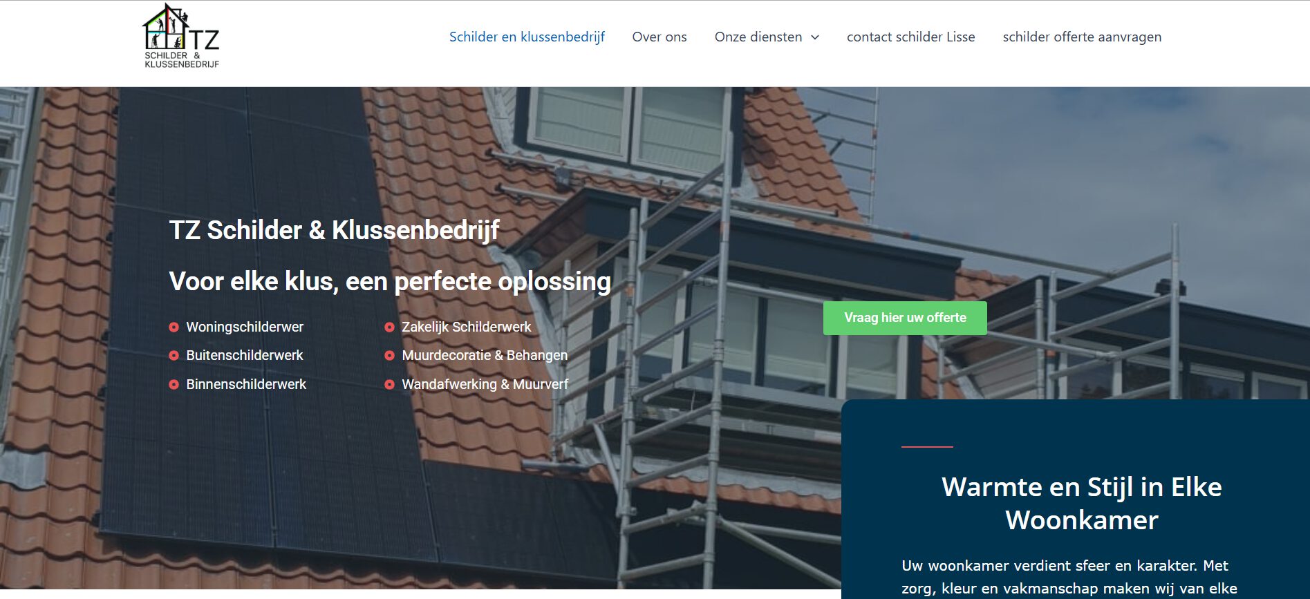Website voor schilder- en klusbedrijf in Lisse – TZ Schilder