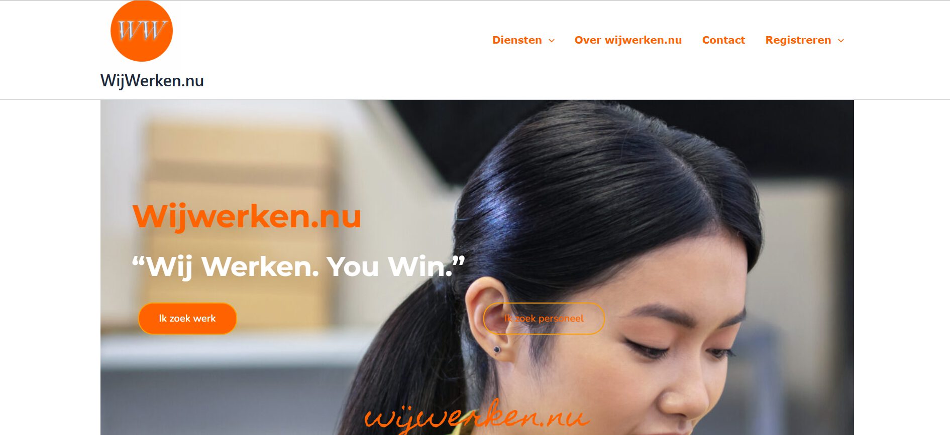 Website design voor uitzend- en werkplatform Wijwerken.nu