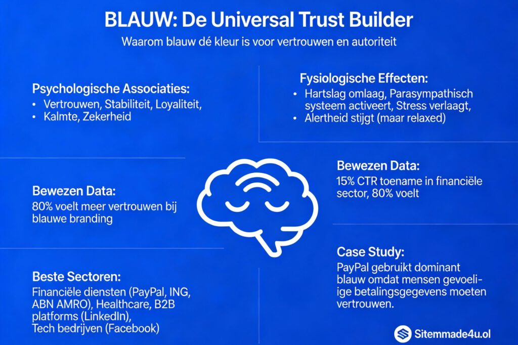 Kleurpsychologie en WCAG compliance met blauw voor vertrouwen en toegankelijkheid in jouw regio