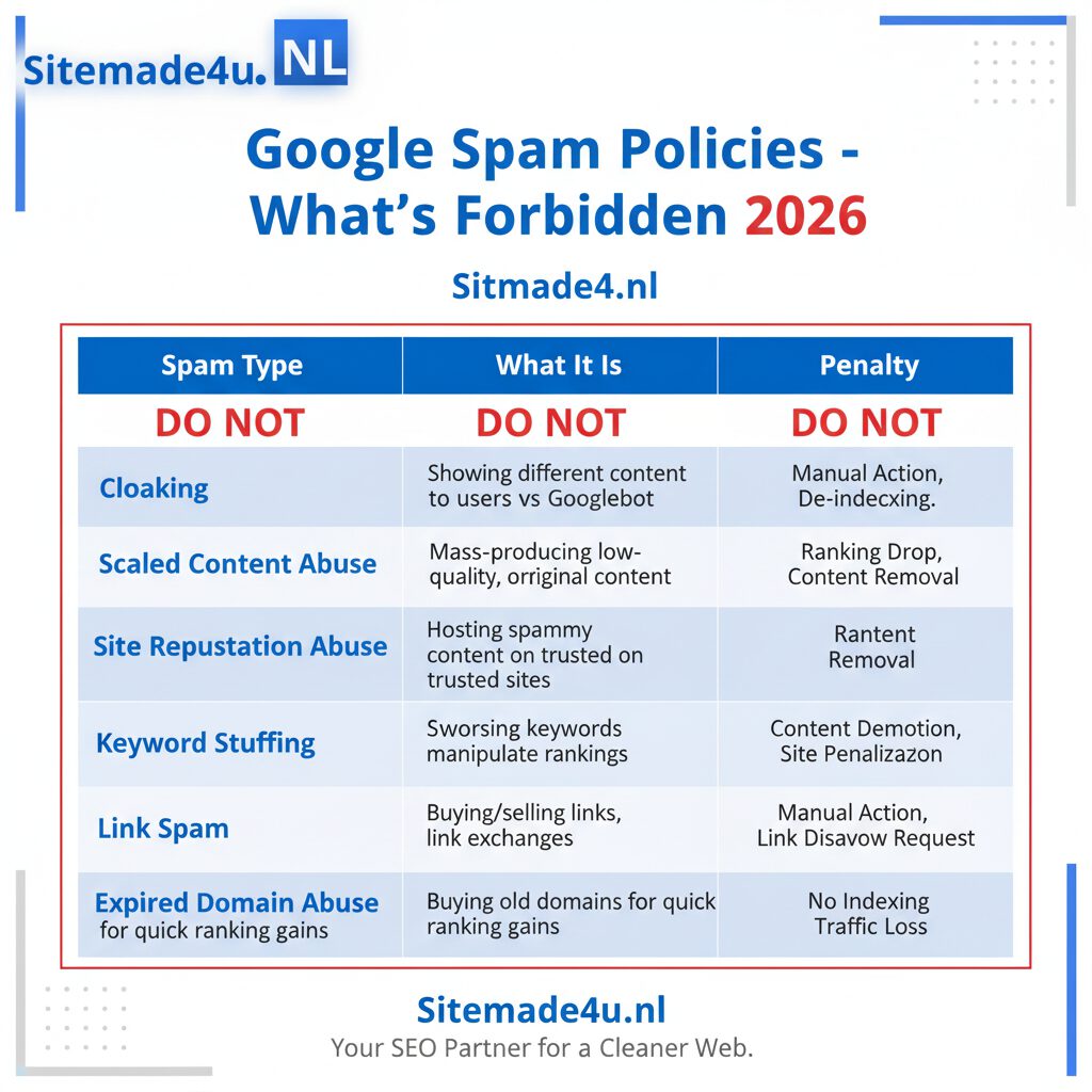 Website content schrijven voor AI overviews volgens Google Spam Policies 2026, veilig en lokaal toepasbaar