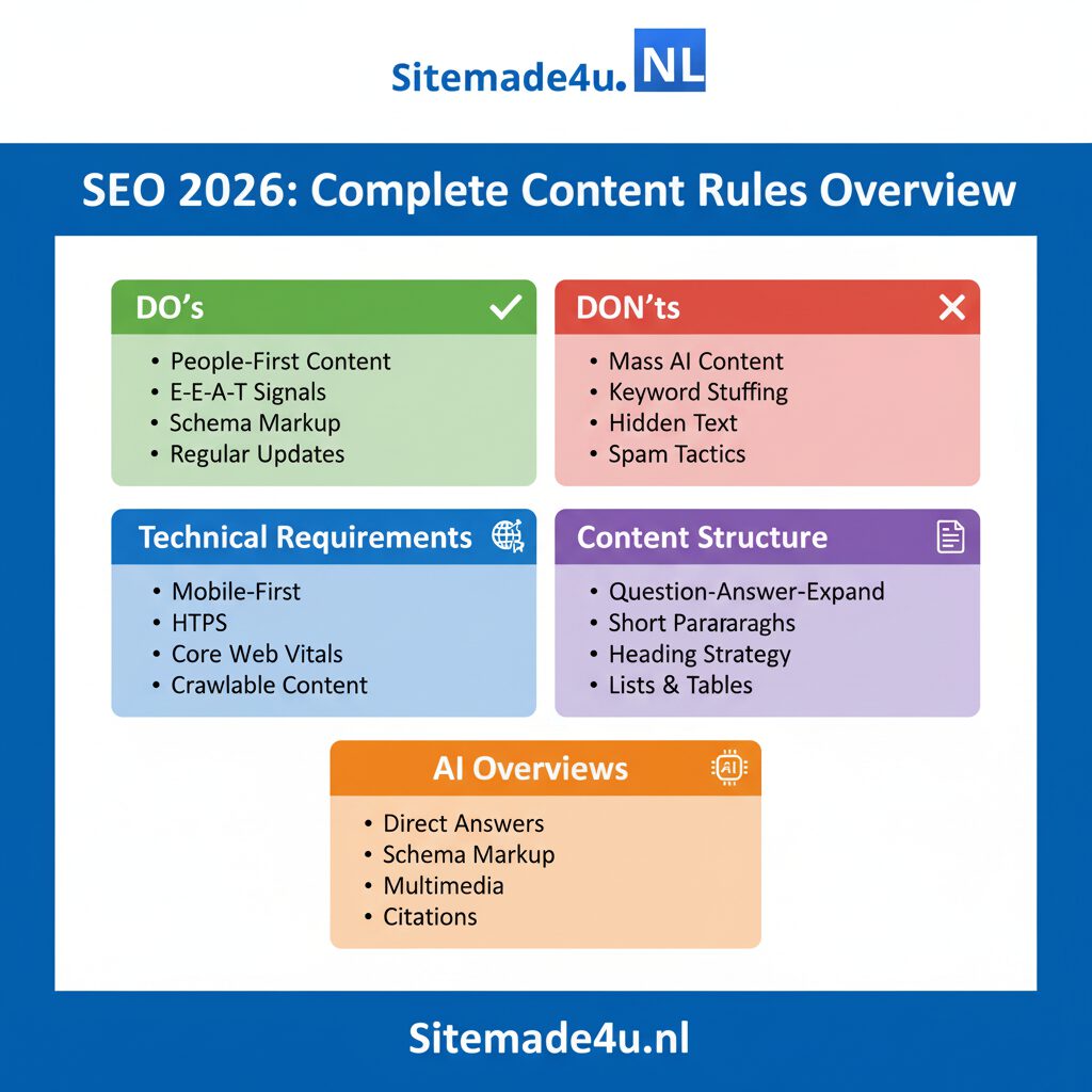 Website content schrijven voor AI overviews volgens SEO 2026 E-E-A-T framework
