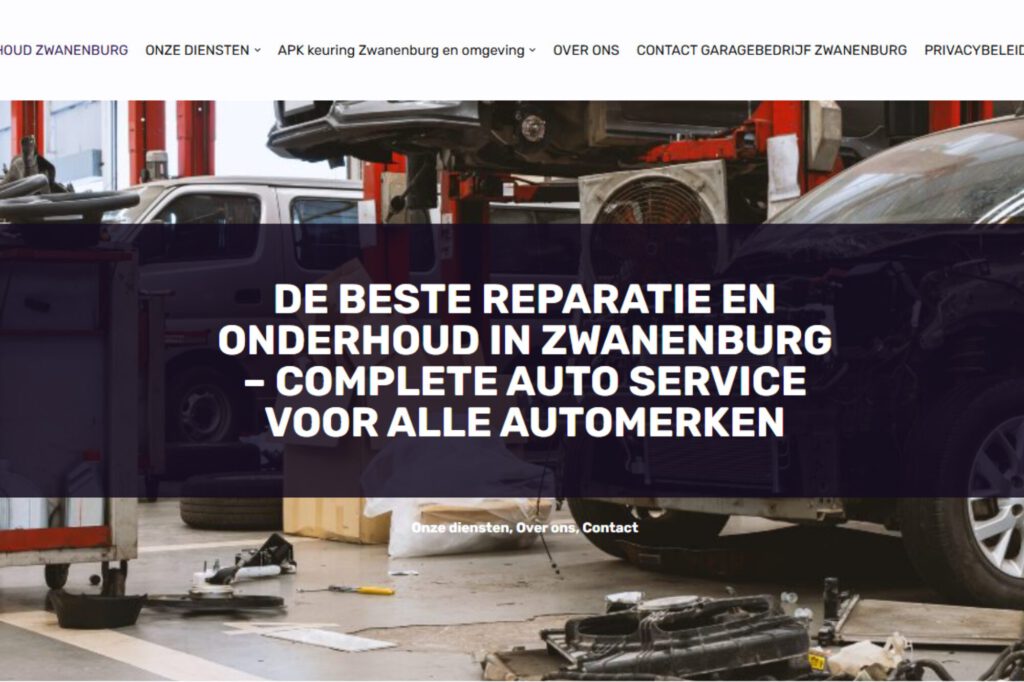 website-correctie en structured data voorbeeld garagebedrijf zwanenburg met lokale SEO optimalisatie